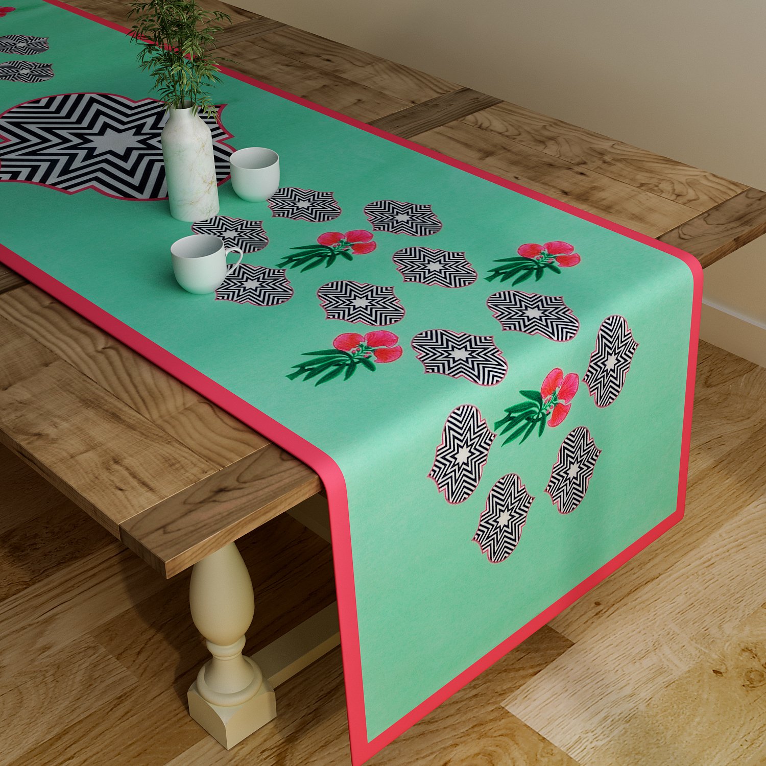 SEJ Table Runner - Pink Dining Table Protector -12