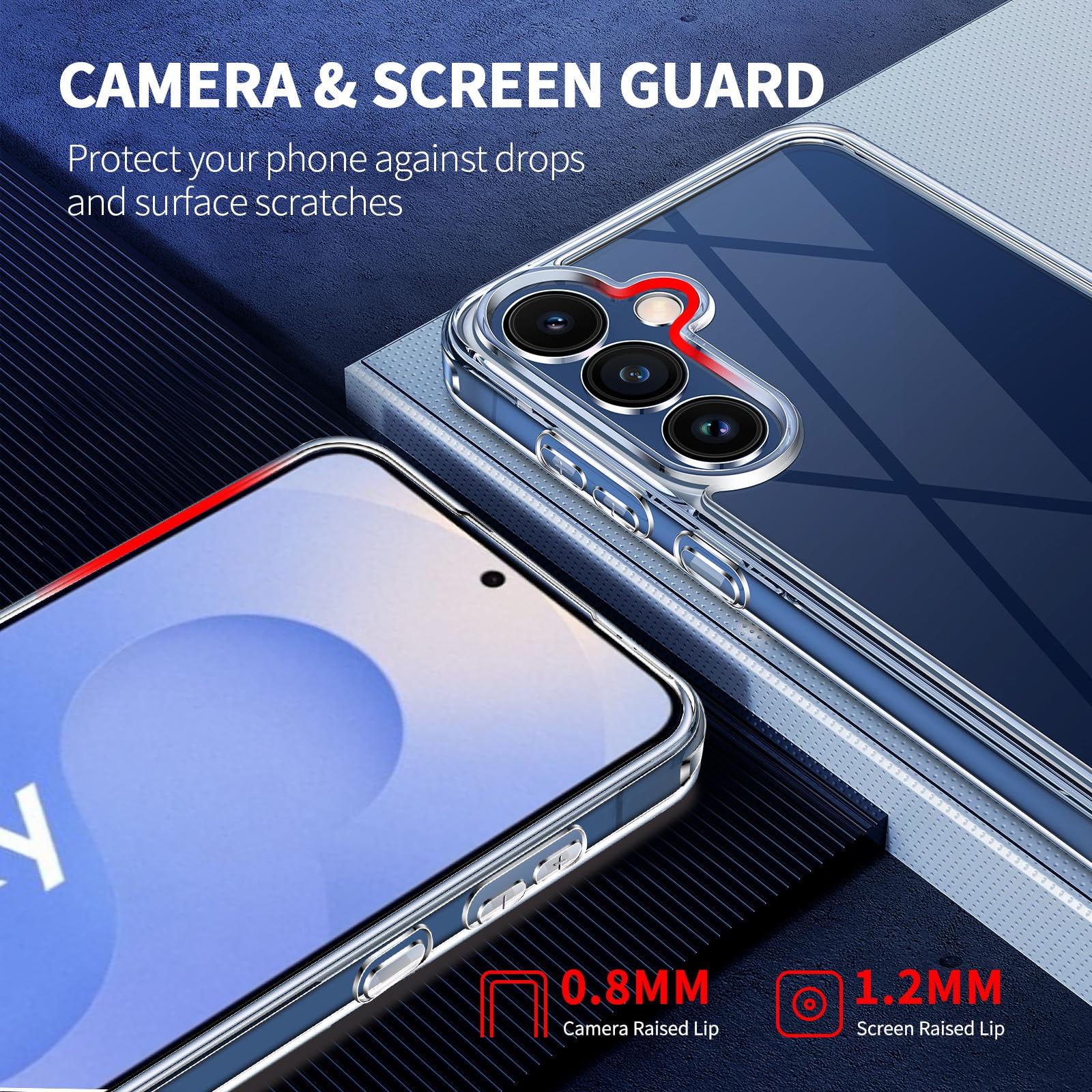 COPIKE Cover Antiurto per Samsung Galaxy S25 e 2 Pellicola Vetro Temperato, Custodia Protezione Fotocamera [Anti Ingiallimento] Sottile Hard PC, Trasparente