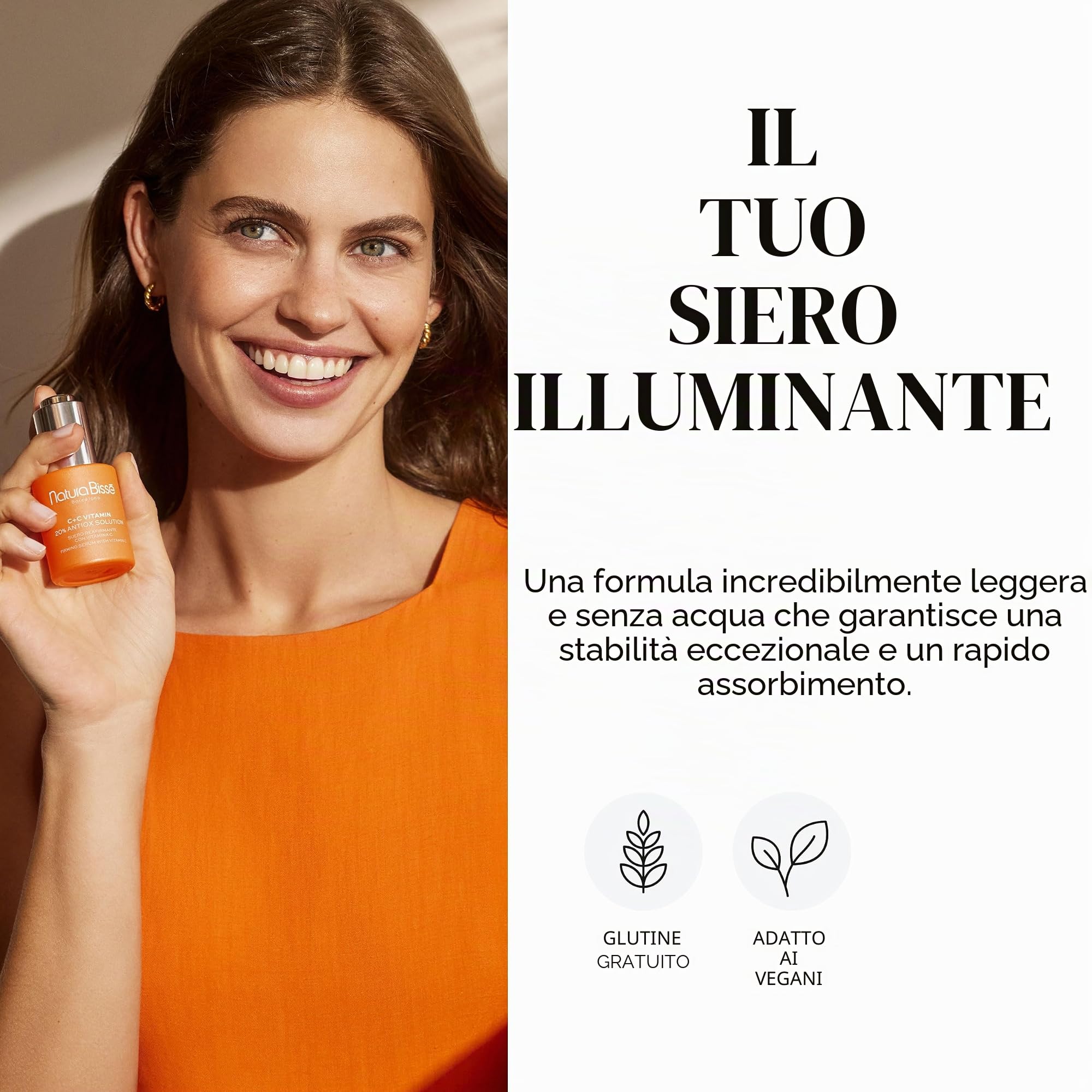 Natura Bissé C+C Vitamina 20% Antiox Solution | Siero Viso Rassodante con Vitamina C, Alfa Arbutina, Carnosina ed Estratto di Curcuma e Pino | 30 ml