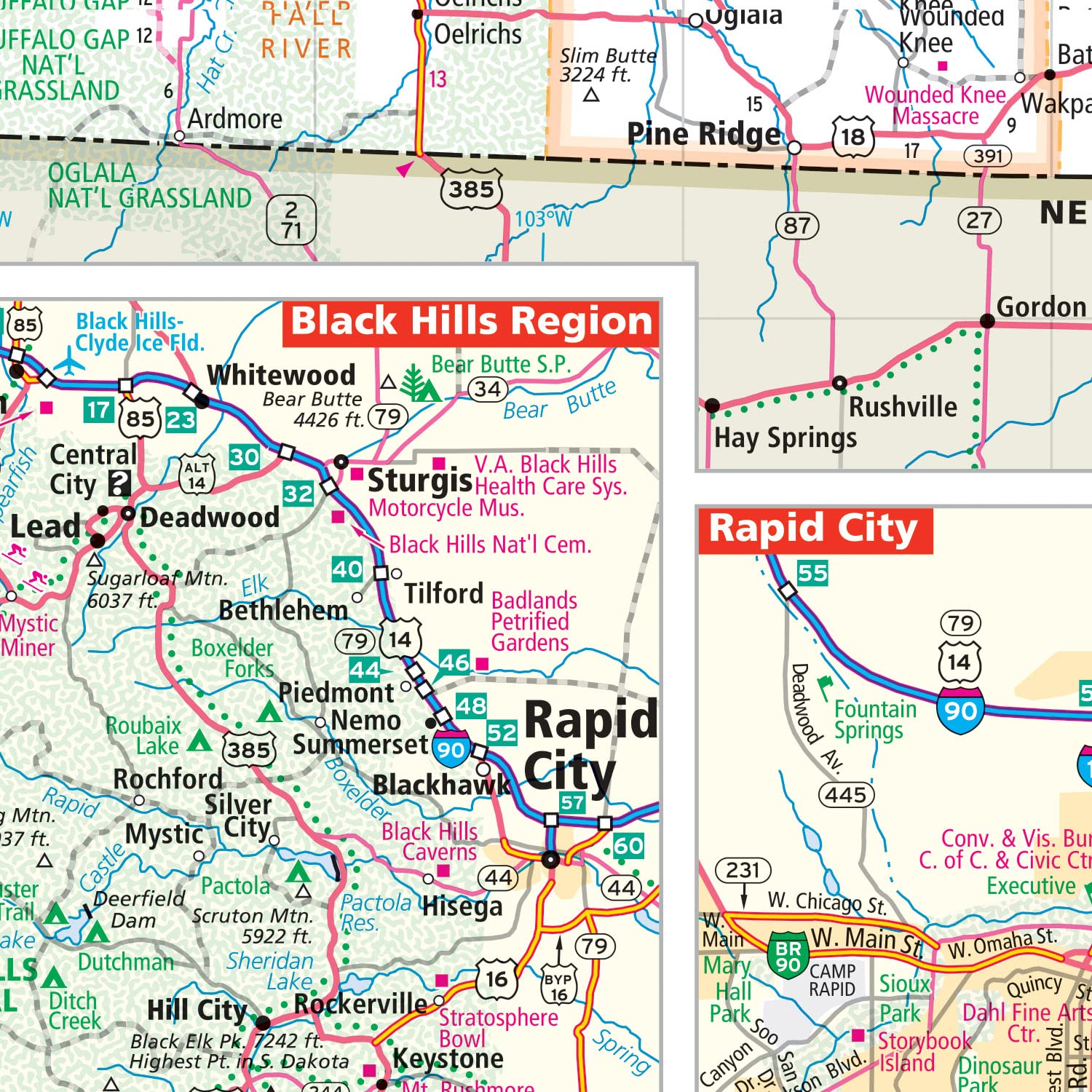 Rand McNally Easy to Fold: North Dakota, South Dakota Laminated Map - Image 6
