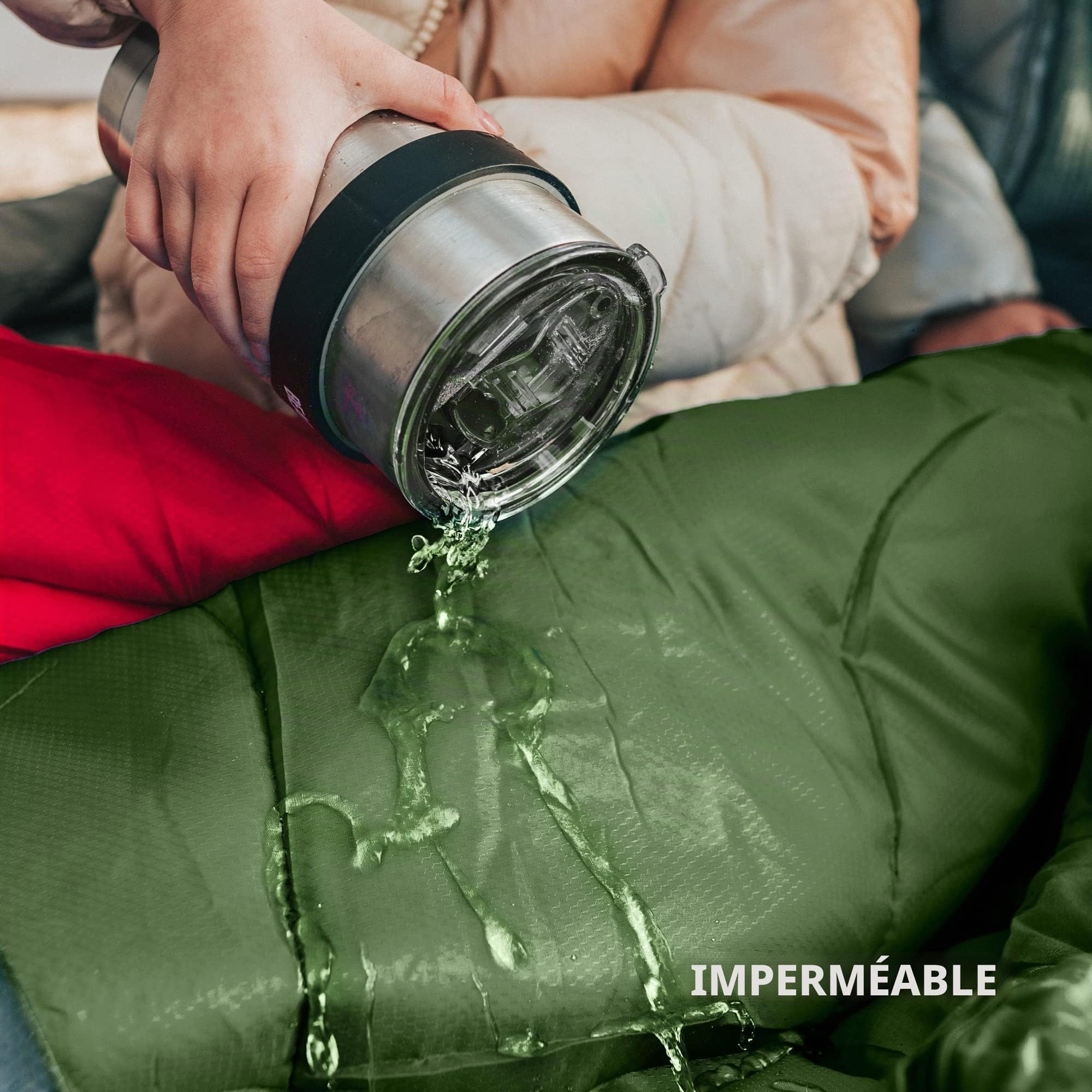 MalloMe Sacs de couchage pour adultes par temps froid et chaud – Sac de couchage pour enfants, filles, garçons – Accessoires essentiels de camping légers pour la randonnée, le sommeil, simple et