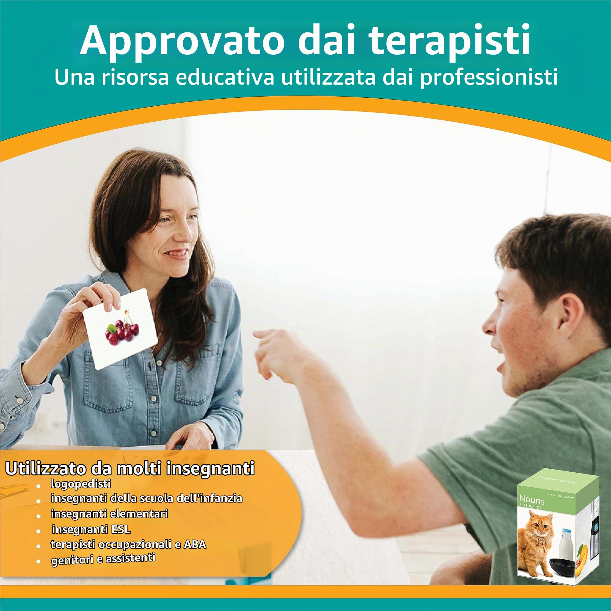 Flash Card sui Nomi. 200 Schede Fotografiche sul Linguaggio. Materiali per logopedia, materiali ESL.