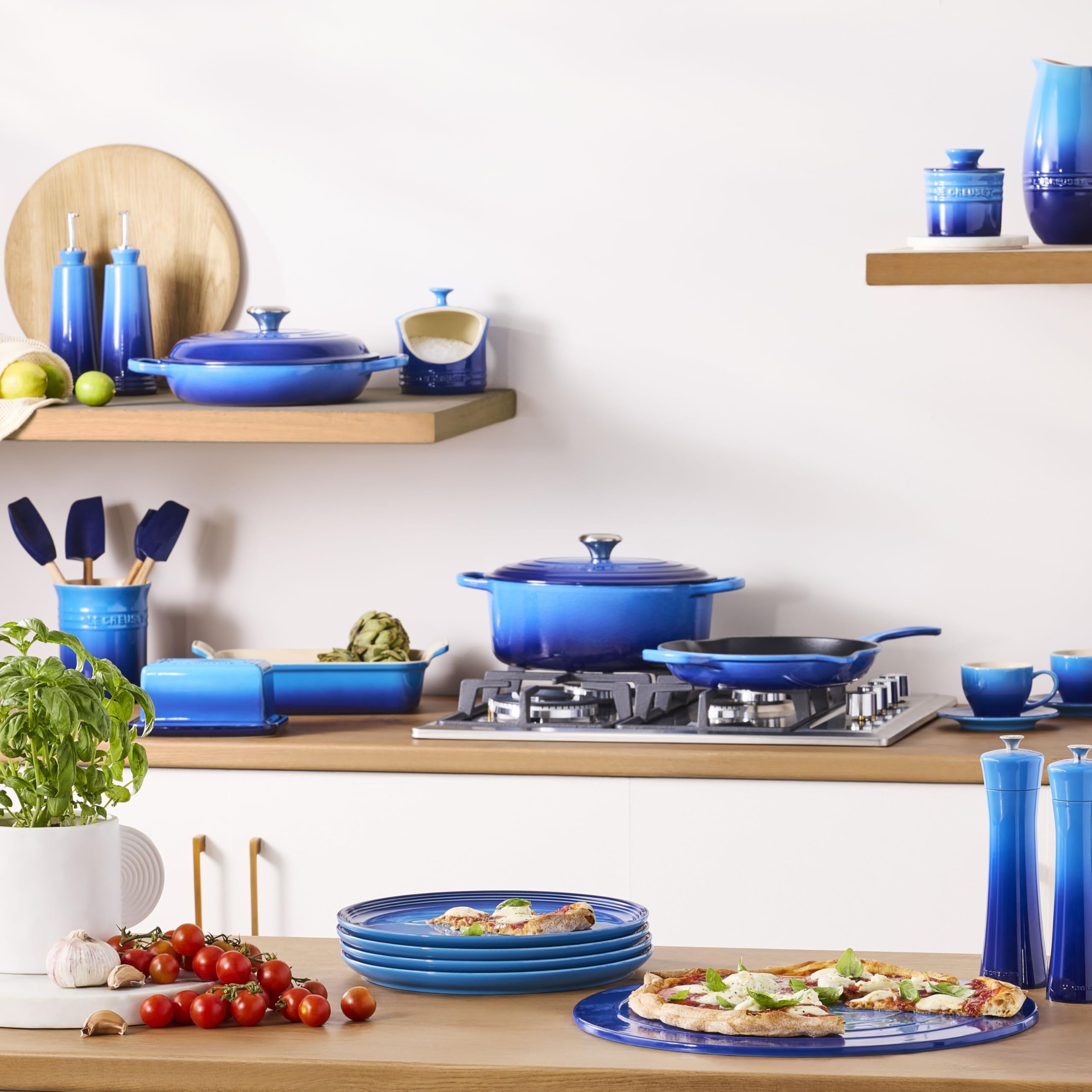 Le Creuset 79003002200000 Verre à ustensiles en céramique Bleu azure