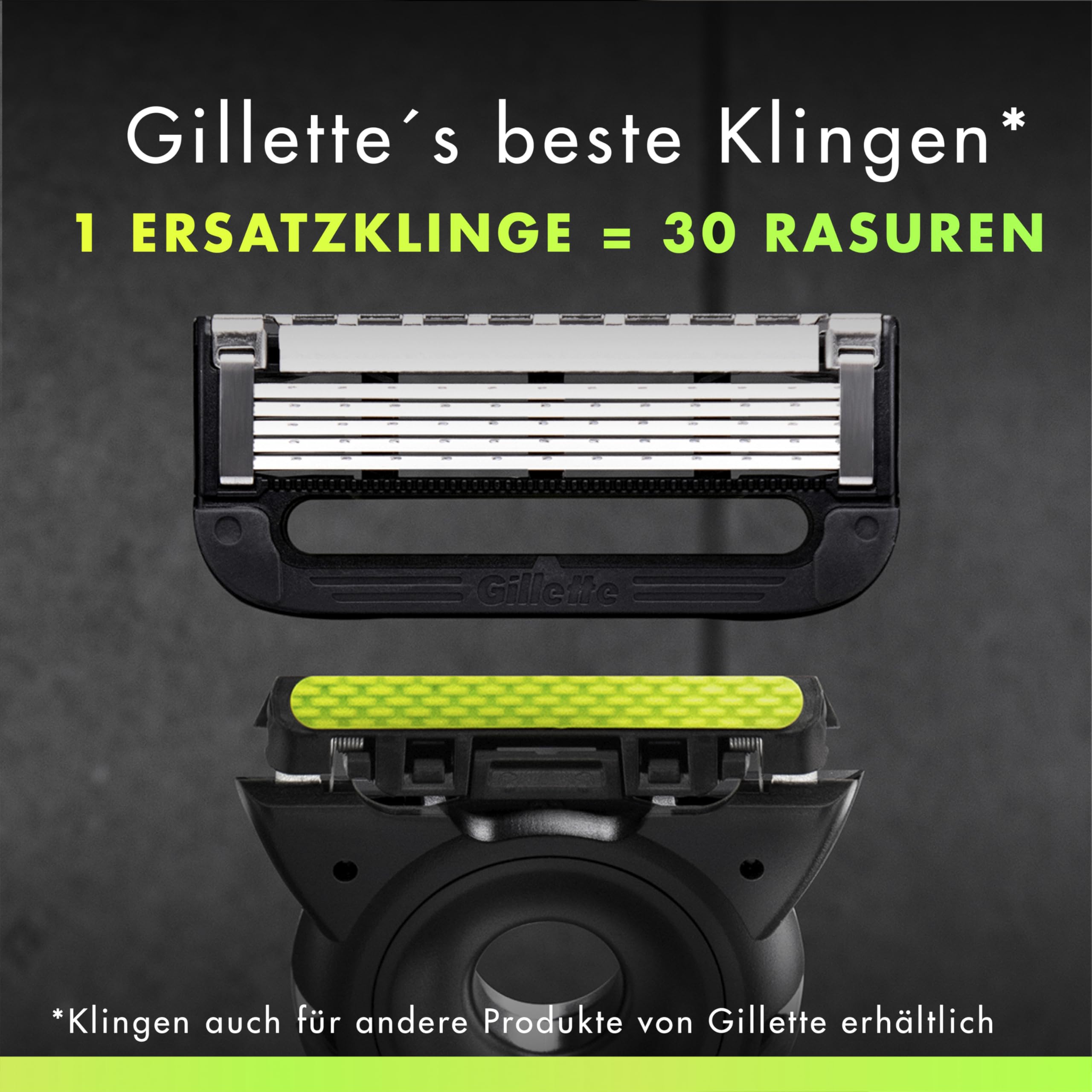 GilletteLabs Rasierer Herren mit Reinigungs-Element, Nassrasierer für Männer — Inkl. 1 Handstück, 5 Ersatzklingen und Magnetischer Dock — Edelstahl, Grau