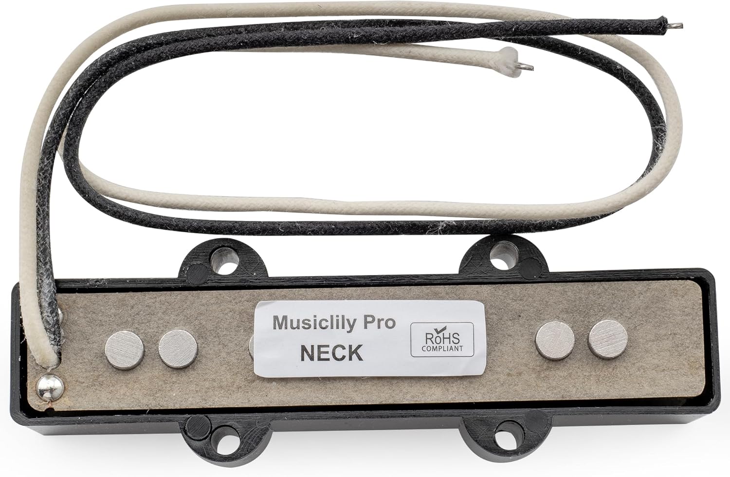 Musiclily Pro JB-70S Alnico 5 Single Coil Neck Pickup 8.3K for Jazz Bass Style Bass, Black