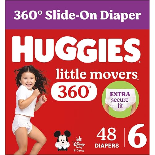 Huggies Little Movers HuggFit 360 Diapers Size 6, 48 Count