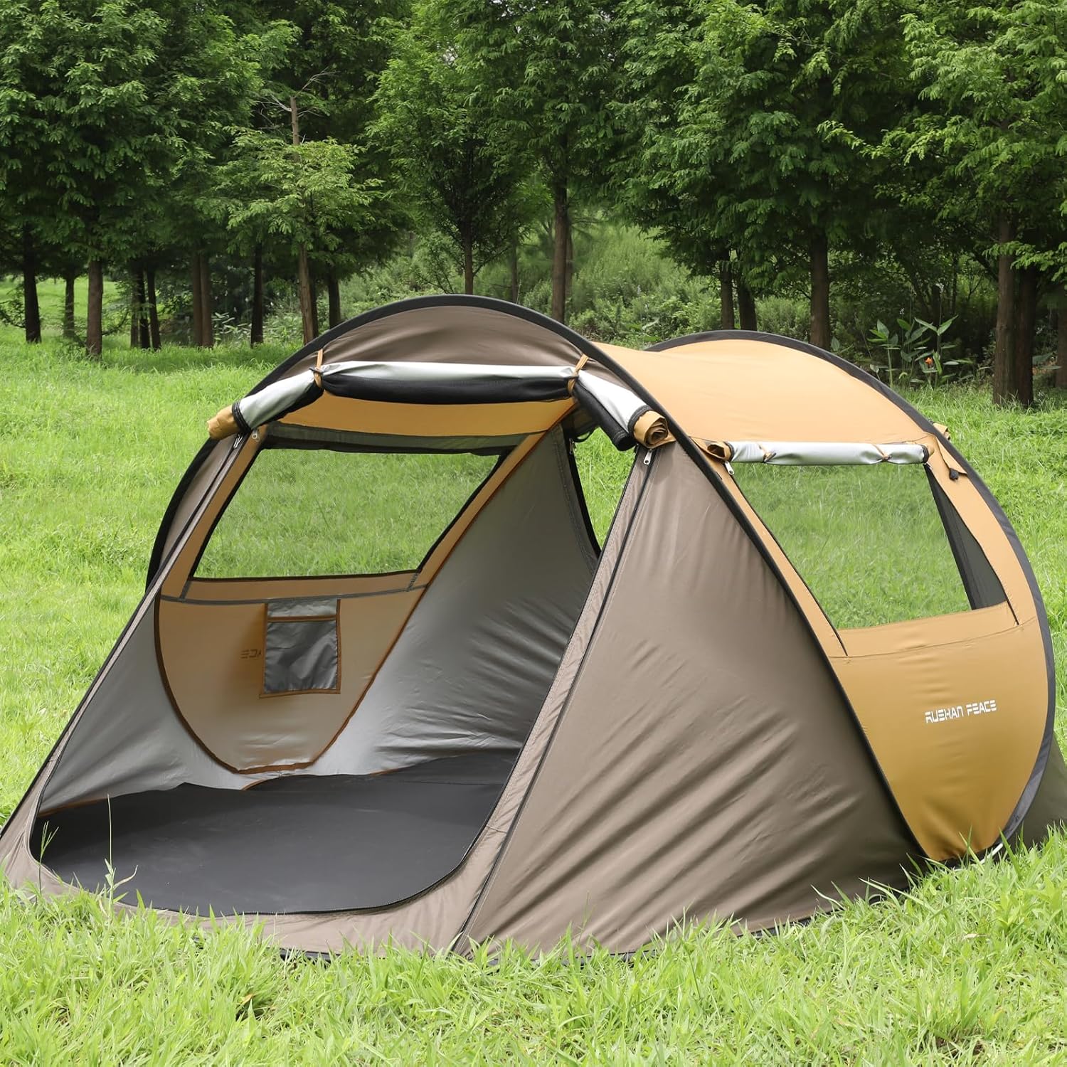 Instant Tent for Camping, Pop Up Tent, Water Resistant Dome Tent, Easy Setup for Camping Hiking and Outdoor, Portable Tent with Carry Bag, Family Tent for 3 Seasons