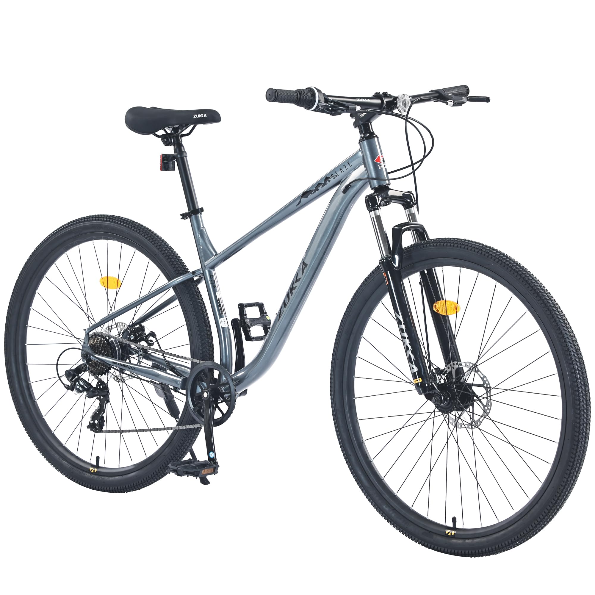 29 Inch Mountain Bike, 8 Speeds MTB, Steel Frame, Front Suspension Fork, Disc Brake Bicycle for Women Men Adult
