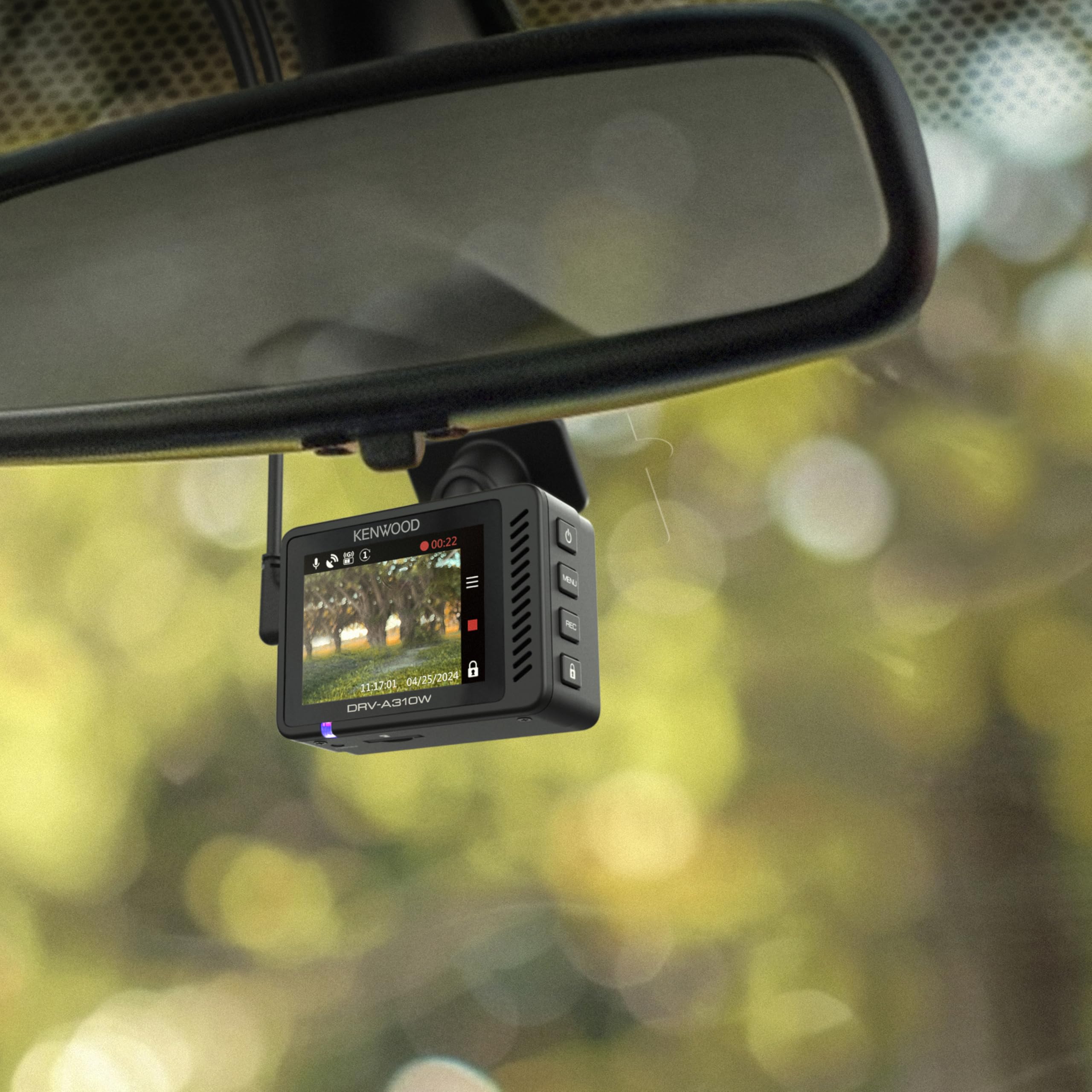 Kenwood Caméra embarquée de Voiture avec écran LCD 2,0 Pouces, Enregistrement Full HD et Liaison sans Fil