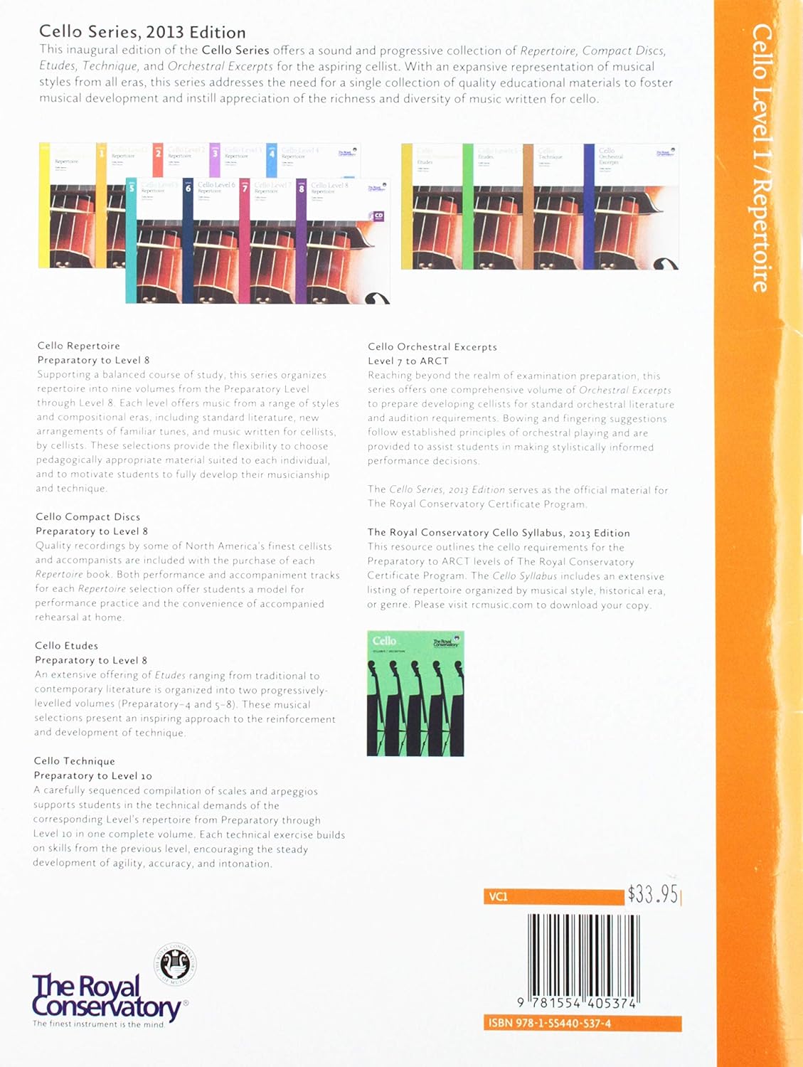 VC1 - Cello Series: Cello Repertoire 1 2013 Edition