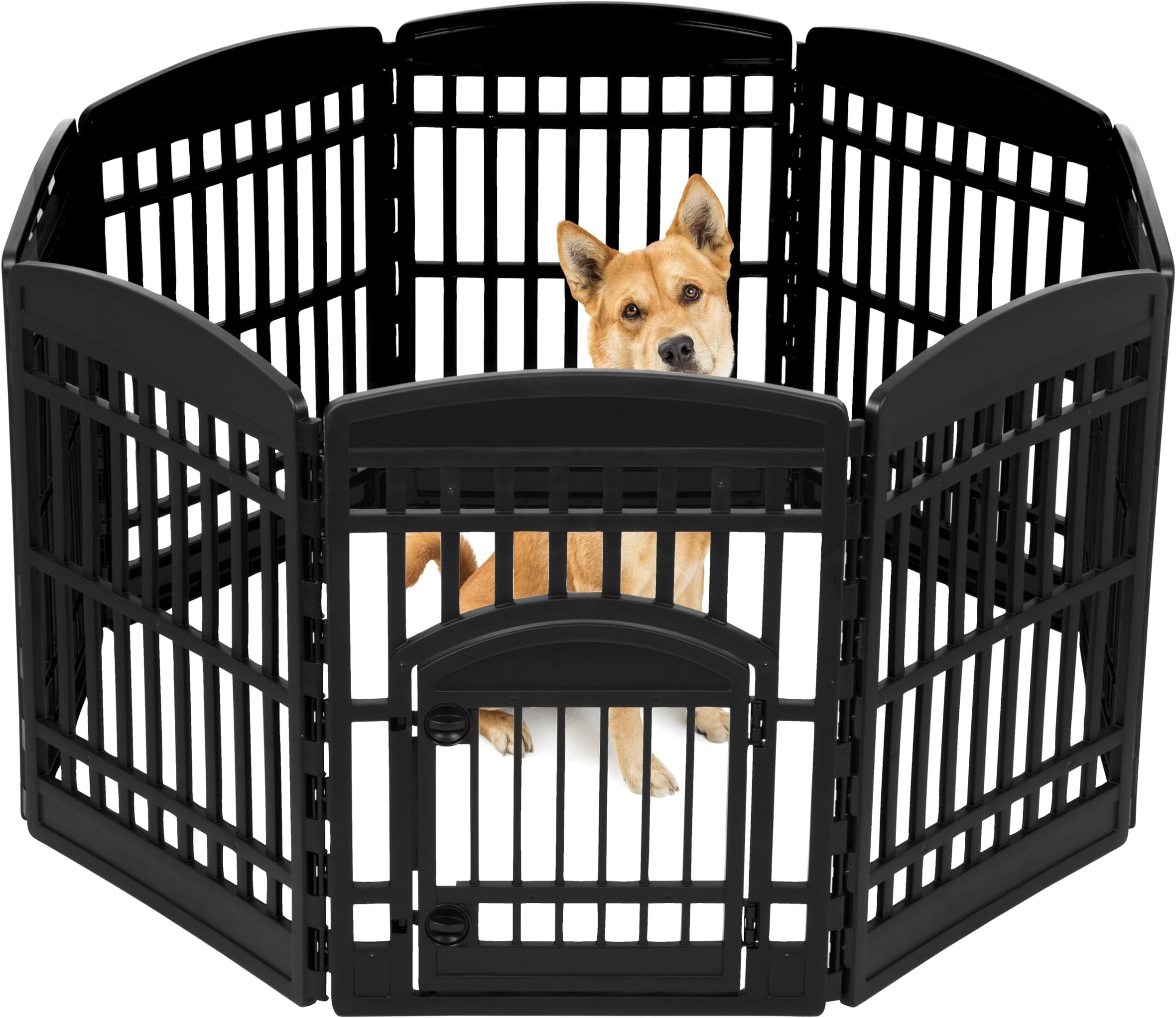 Iris OhyamaUSA, Inc. Iris Usa 34'' Exercise 8-Panel Pet Playpen With Door, Black Ci-908E, Model:594403