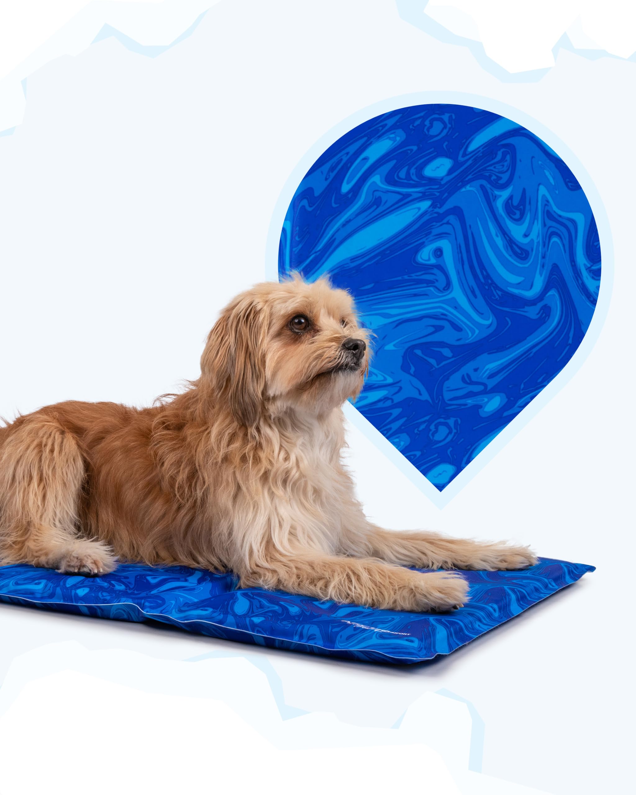 TrendPet Arctic Comfort - 20mm Premium Kühlmatte für Hunde, Hundekühlmatte, selbstkühlende Matte für Haustiere, 5 Größen, Extra dick (90x65cm)