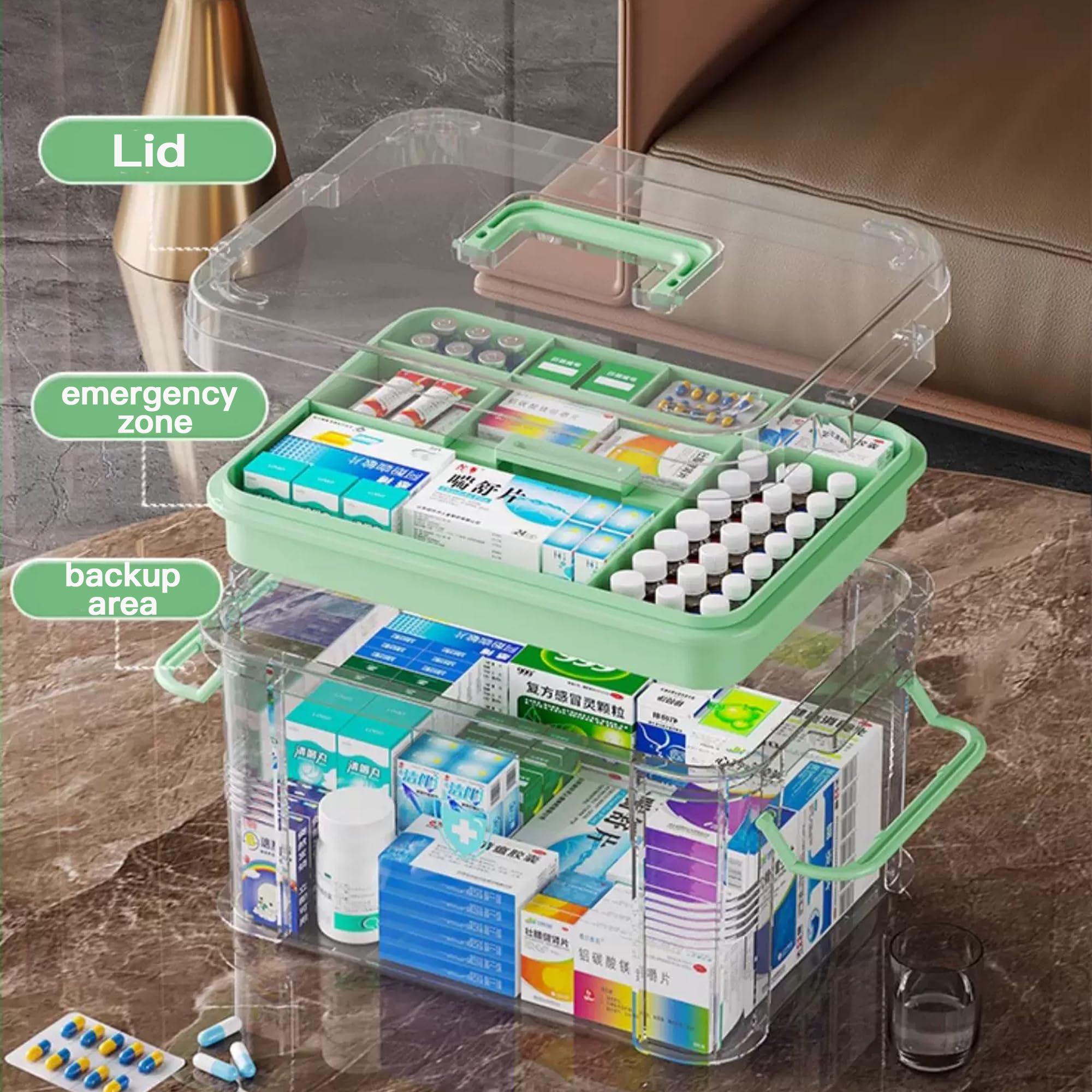 imuounl Medicine Storage Box, Medicine Container Box - Image 3