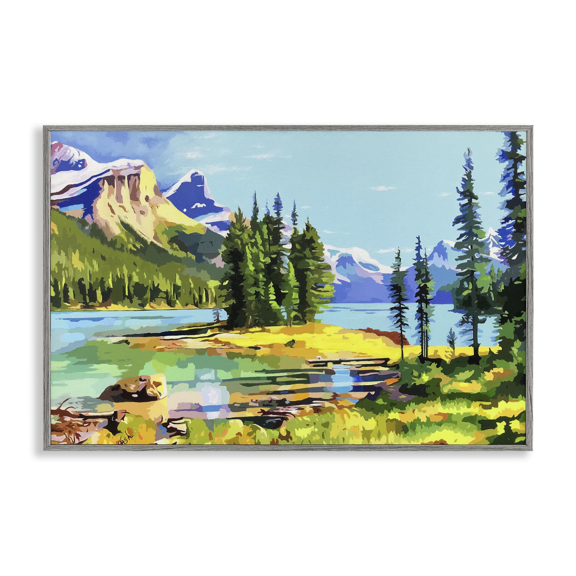 Stupell Industries 'Alpine Mountain Solitude', Framed Giclee Art, Gray, 24 x 16 Inches, Easy to Hang and Sturdy, Made in USA, by John Jaster