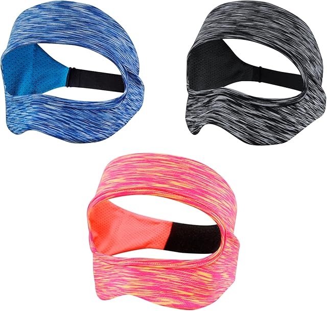 Mcbazel VR Eye Mask Cover 3 Pieces Universal Adjustable Sweat Band Washable Facemask Cover for O-culus Quest 2/HTC Vive/PS/Samsung Gear VR