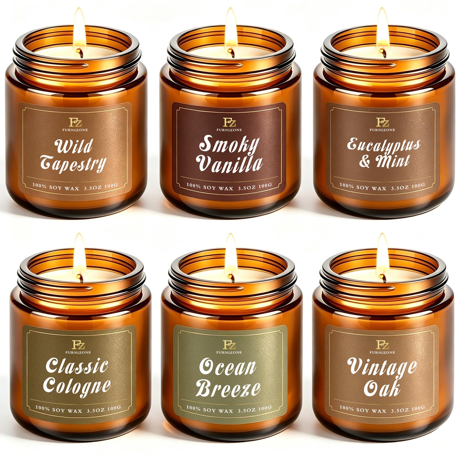 Scented Soy Candle Collection - 6 Pack Gift Set