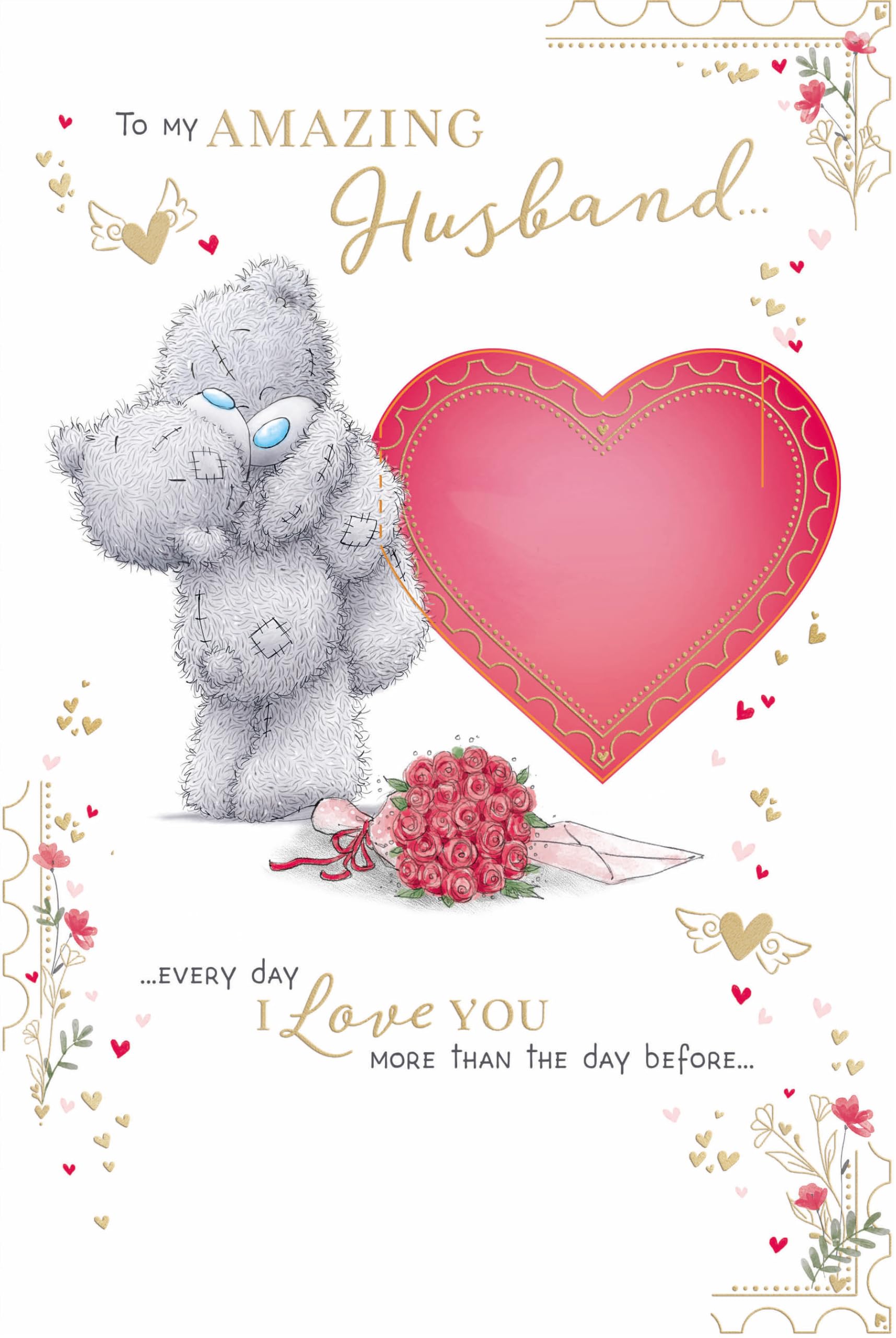 Me to You Tatty Teddy Valentine's Day Pop-Up Card To My Amazing Husband 6 x 9" - Official Collection