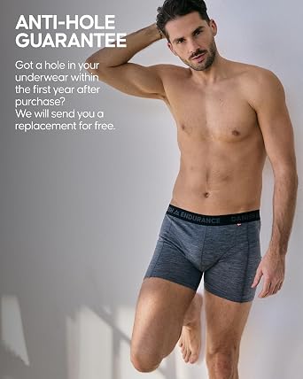 DANISH ENDURANCE Men's Merino Wool Boxer Briefs (1 or 2-Pack) Odor-Resistant, Breathable & Sweat-Wicking, Optional Fly