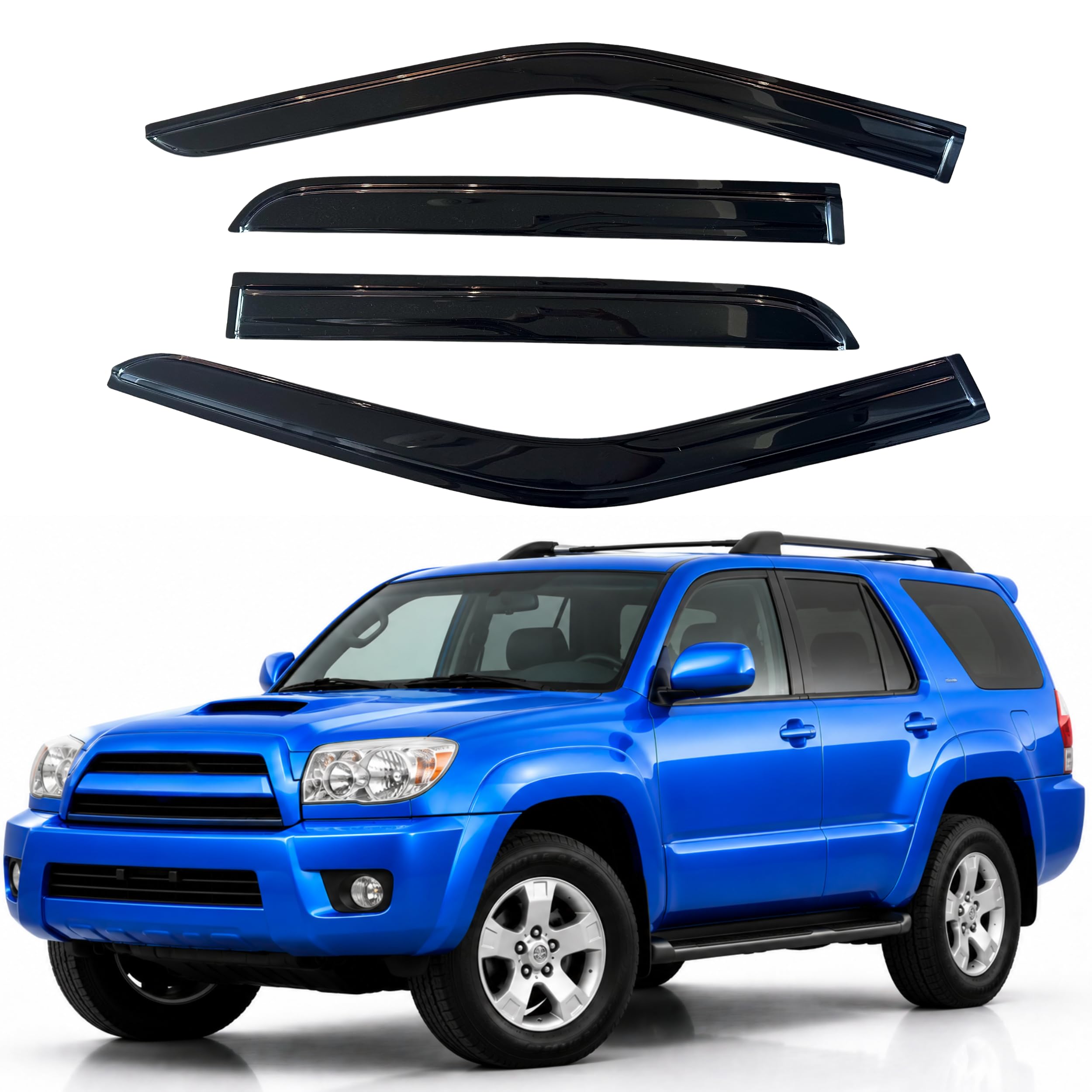 IG Window Visors Fit for 2010-2024 Toyota 4Runner, Out-Channel Rain Guards Vent Wind Deflectors 4PC, Car Accessories for 10-24 4Runner