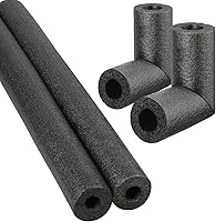 Vista 8 de Paquete de 4 tubos de espuma de aislamiento de codo para exteriores, cubiertas de tubería negra, tubos de aislamiento de codos, cubiertas de espuma