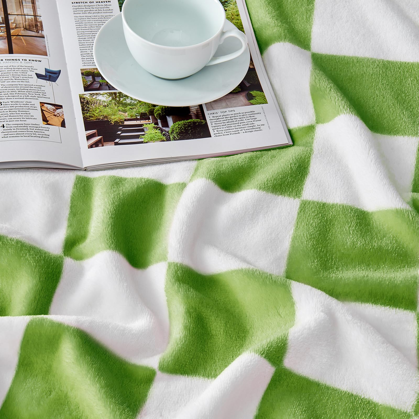 Amazon|Edenleaf グリーン チェック柄 ブランケット ソフト 快適 Amazon|Edenleaf グリーン チェック柄 ブランケット ソフト 快適