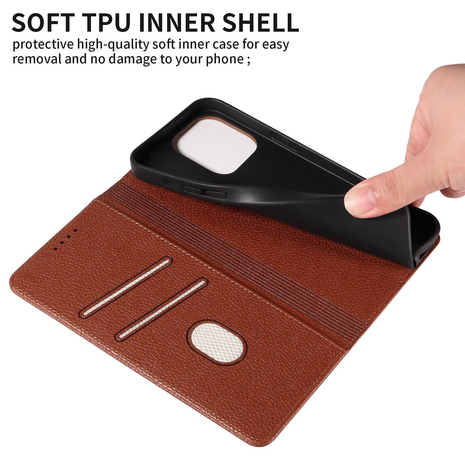 FMPCUON Cover per Nokia C32 4G, Premium Pelle PU Portafoglio Flip fondina in pelle Custodia [Chiusura Magnetica] [Slot per Scheda] [Supporto Stand] per Nokia C32 4G - Colore kaki