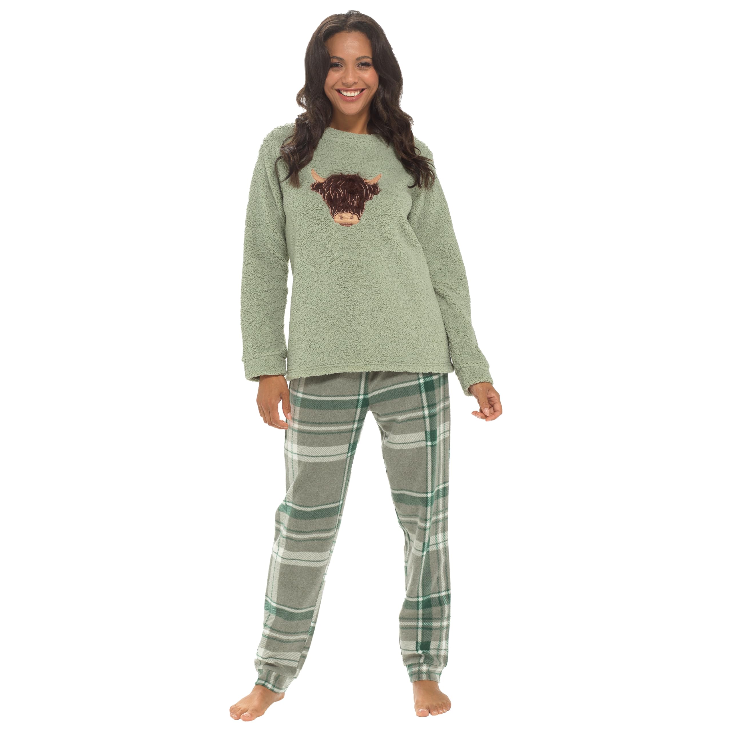 Daisy Dreamer Womens Snuggle Fleece Pyjama Set Ladies Loungewear Pyjamas Warm Soft Fleece ...