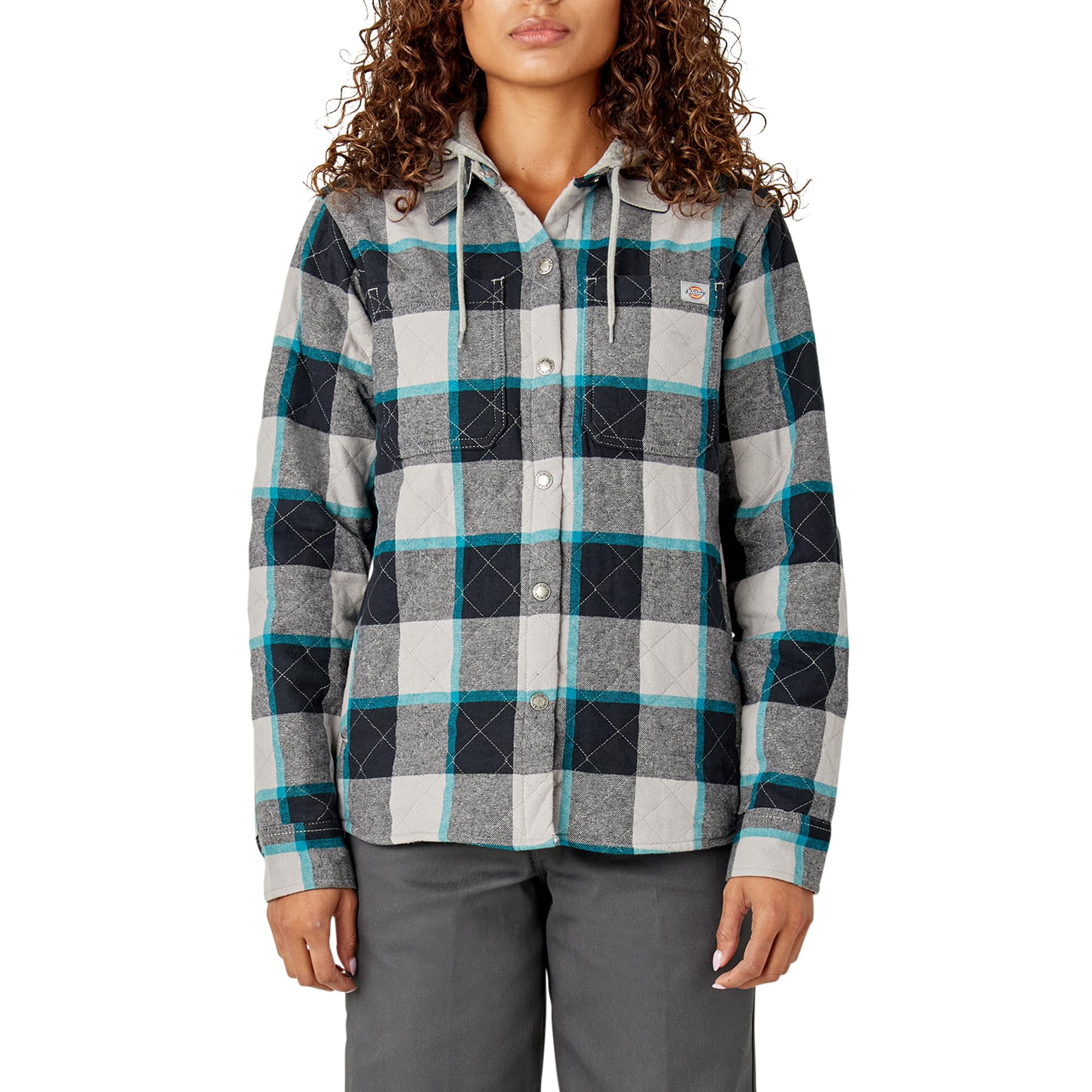 Dickies Women's Flannel Hooded Shirt Jacket