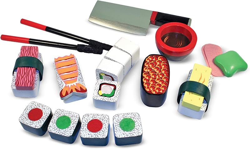 Juego de comida de madera para cortar sushi