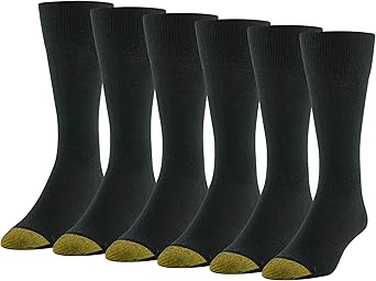 GOLDTOE Mens Cambridge Crew Socks, 6-Pairs