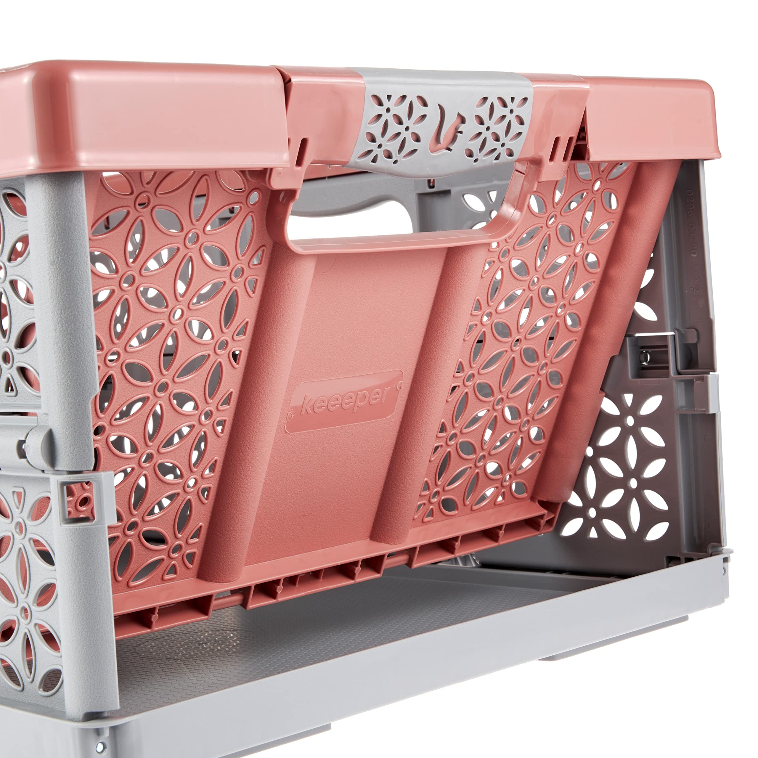 keeeper Robusta Cassetta Pieghevole con Impugnature Soft-Touch, 48,5 x 35 x 23,5 cm, 32 L, Lea, Nordic Red (Rosso)