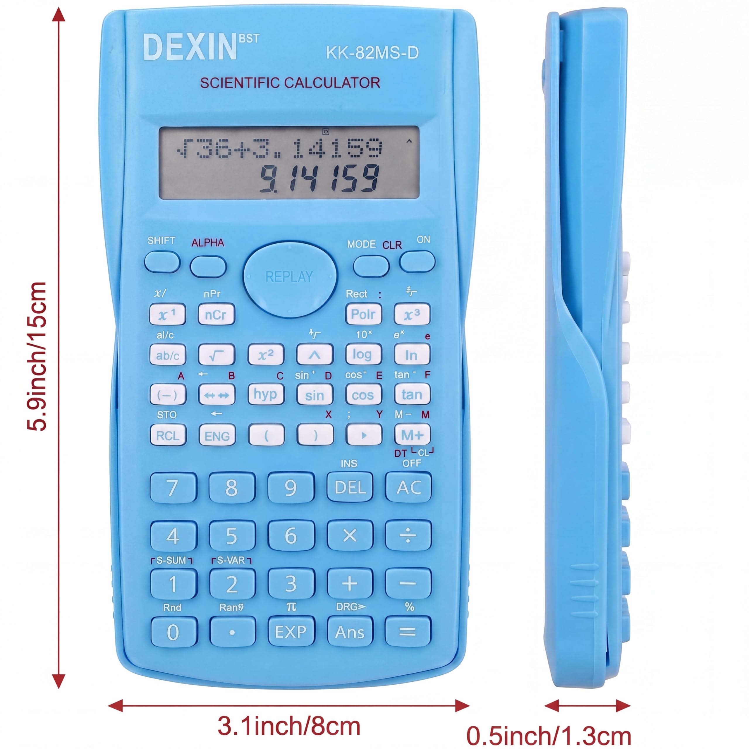 Flutesan Lot de 10 calculatrices scientifiques d'ingénierie à 2 lignes, fonction en vrac, calculatrice mathématique, grand écran pour étudiants, enseignants, salles de classe, lycée, école