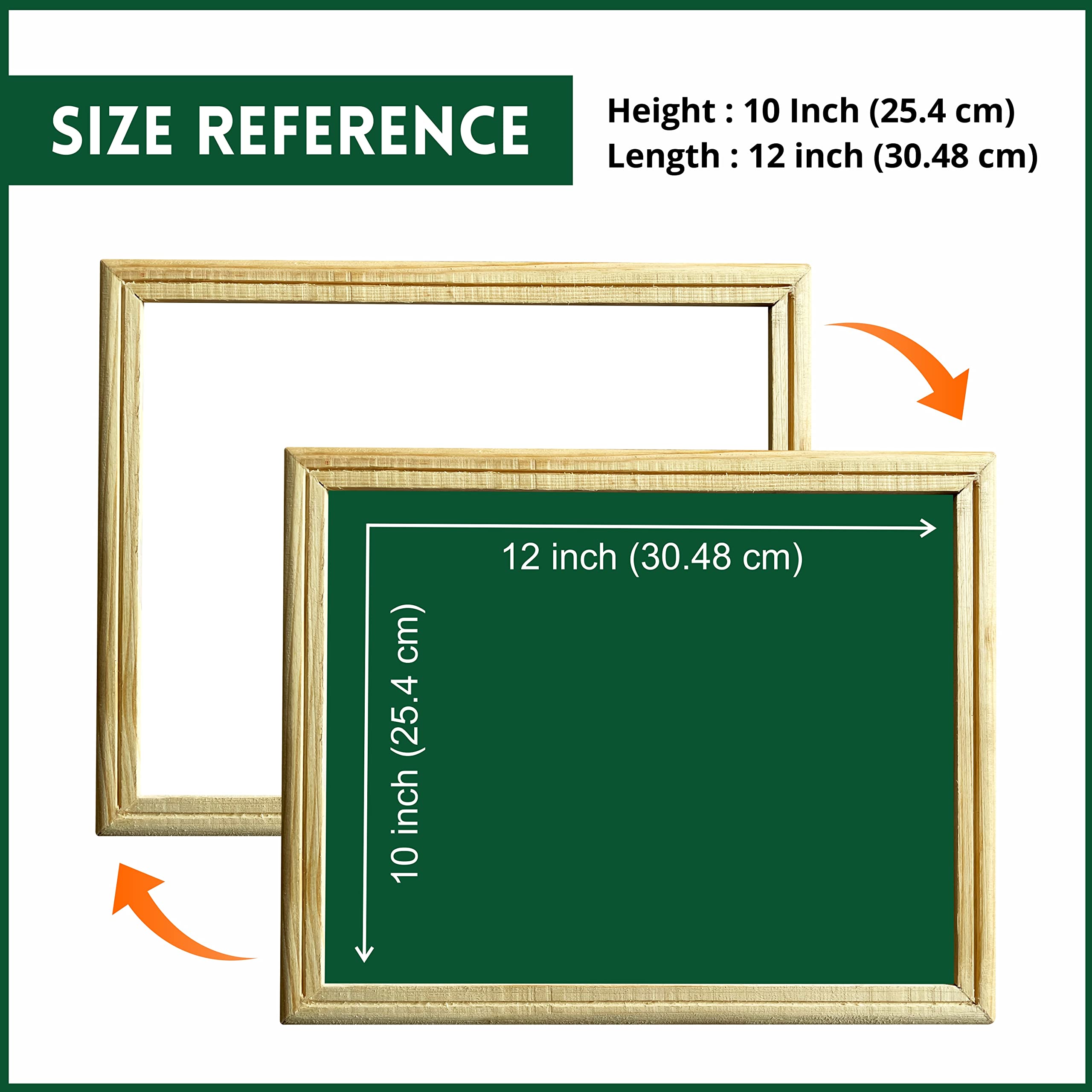 YAJNAS Cadre en bois double face non magnétique de 25,4 x 30,5 cm Blanc et vert Petit tableau blanc et tableau noir | (lot de 7)