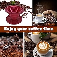 Vista 8 de Larrel Cafetera portátil para verter sobre café, plegable, reutilizable, para verter sobre cafés, viajes, camping, cafeteras, filtro de silicona