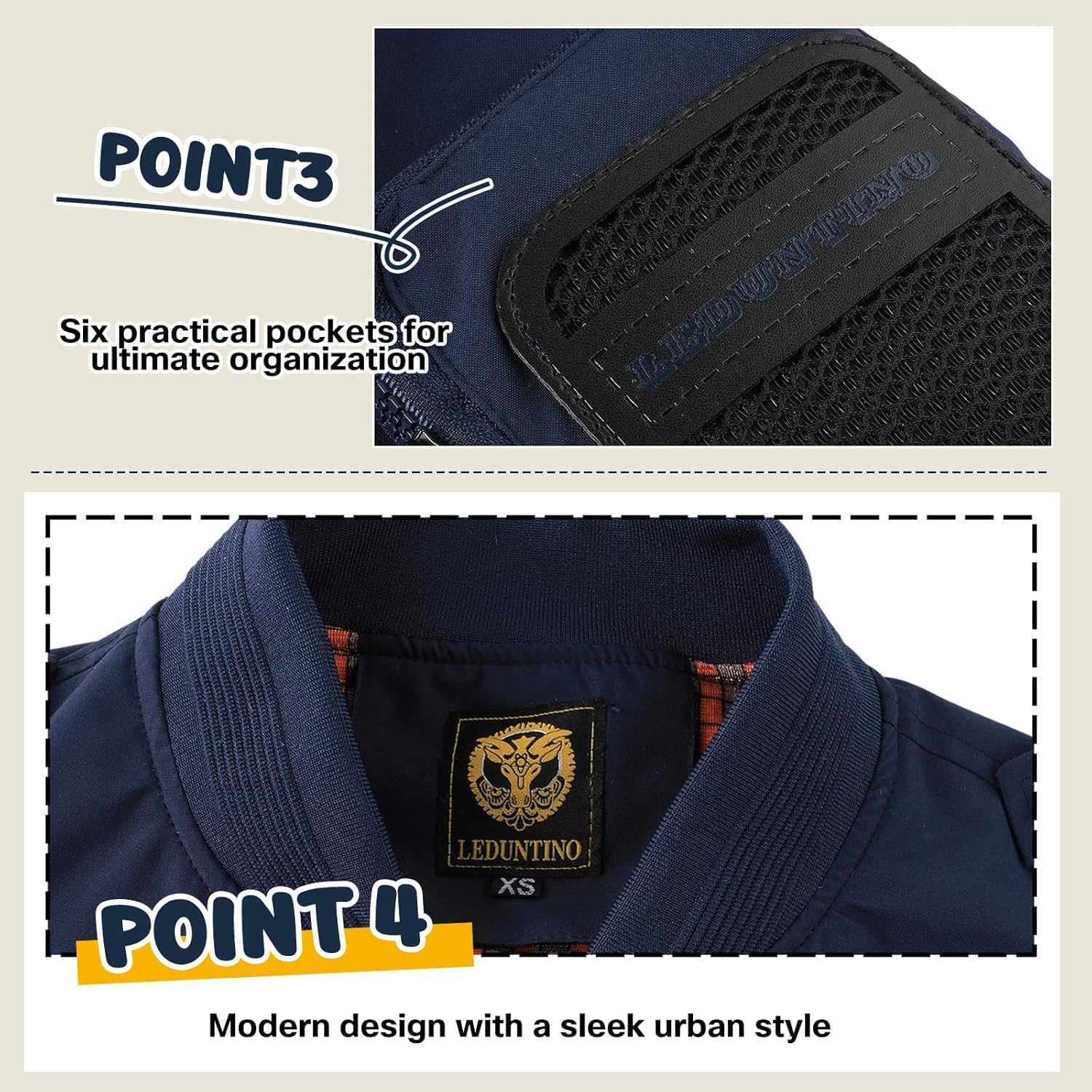 Men's Bomber Jacket, Lightweight Casual Spring Fall Windbreaker, Travel Hiking Golf Jackets - Image 6