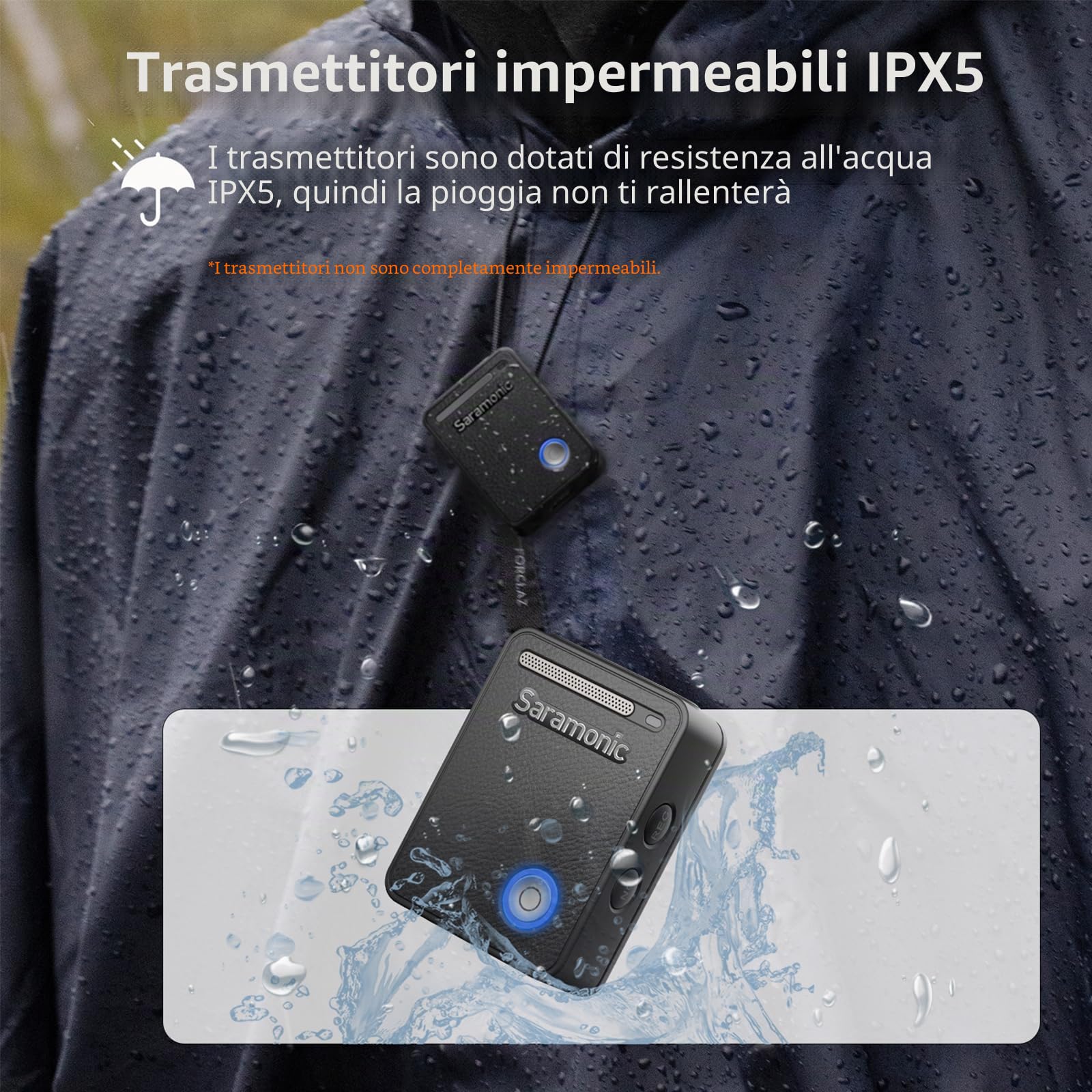Saramonic Ultra | Microfono lavalier wireless, registrazione galleggiante a 32 bit, sincronizzazione codice temporale, cancellazione del rumore, resistenza all'acqua IPX5, gamma 984', SPL 130 dB, per
