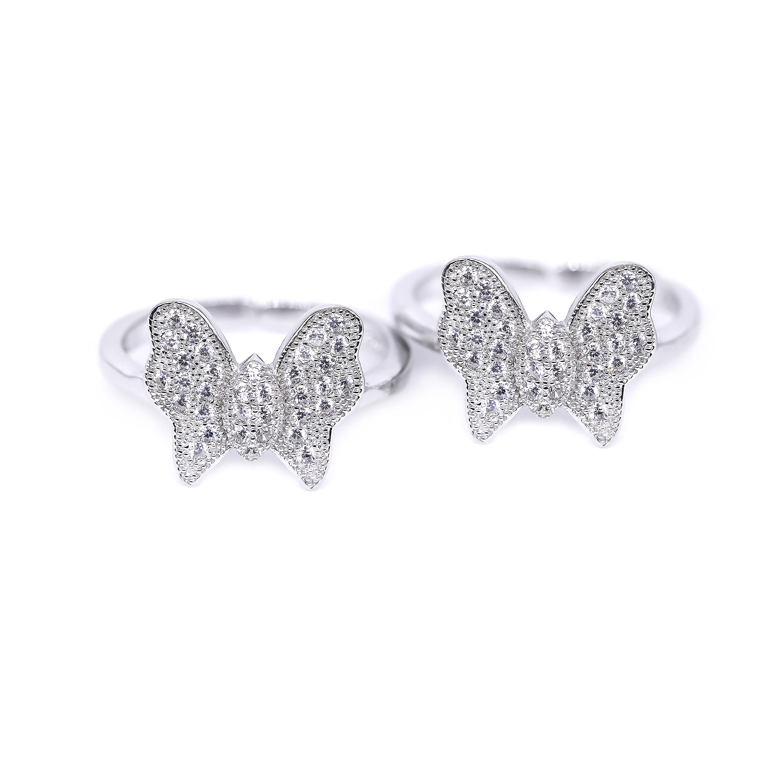 jsaj TOERING CHUTKI BICHIYA BUTTERFLY TOERING WITH ZIRCONIA STONE IN RHODIUM PLATING FOR GIRLS AND WOMENS INNPURE SILVER-picture-41