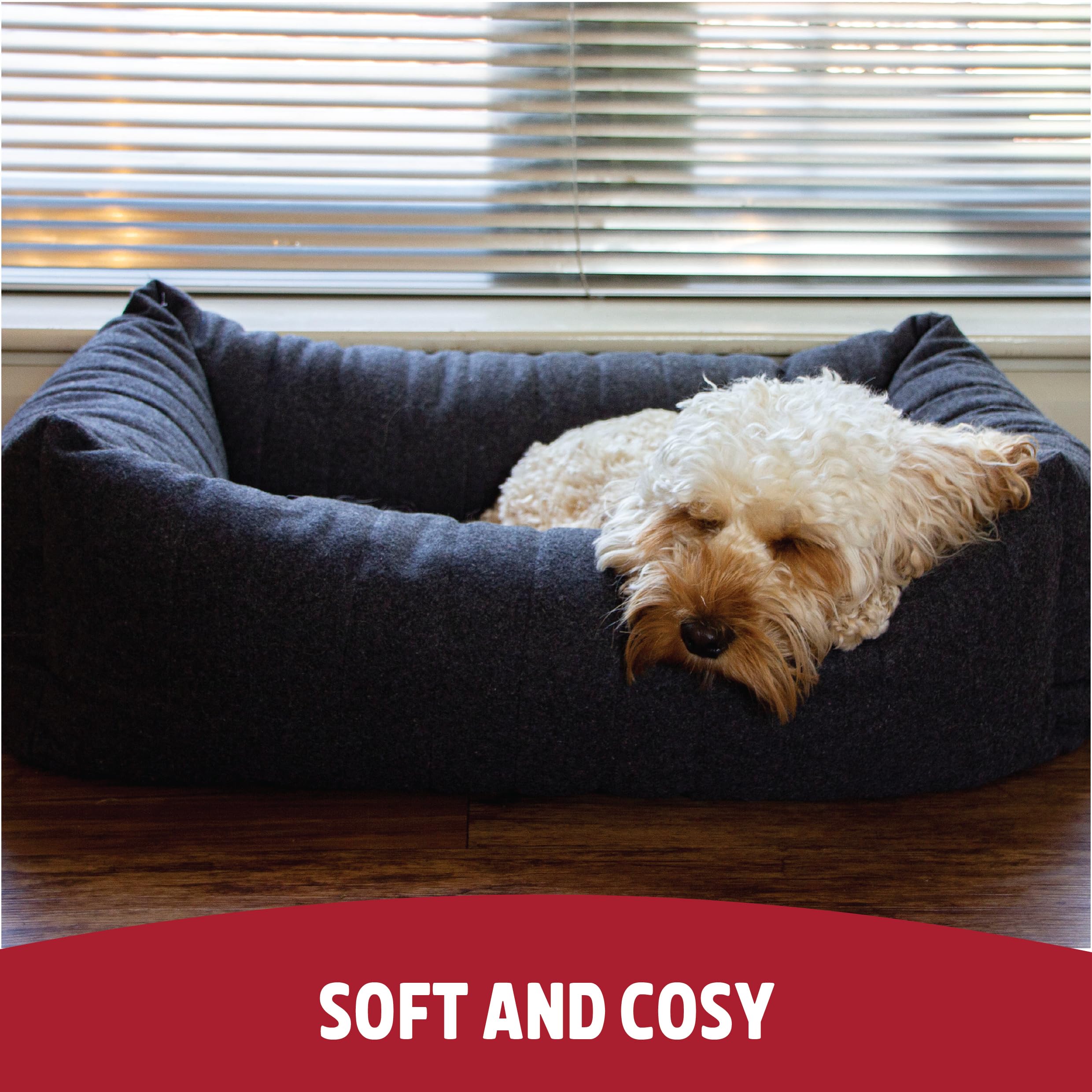 Rosewood Cama grande para perros para razas de perros más grandes, lavable a máquina, muy suave y acogedora, cama para perros ortopédica de espuma viscoelástica de 80 x 65 x 16 cm