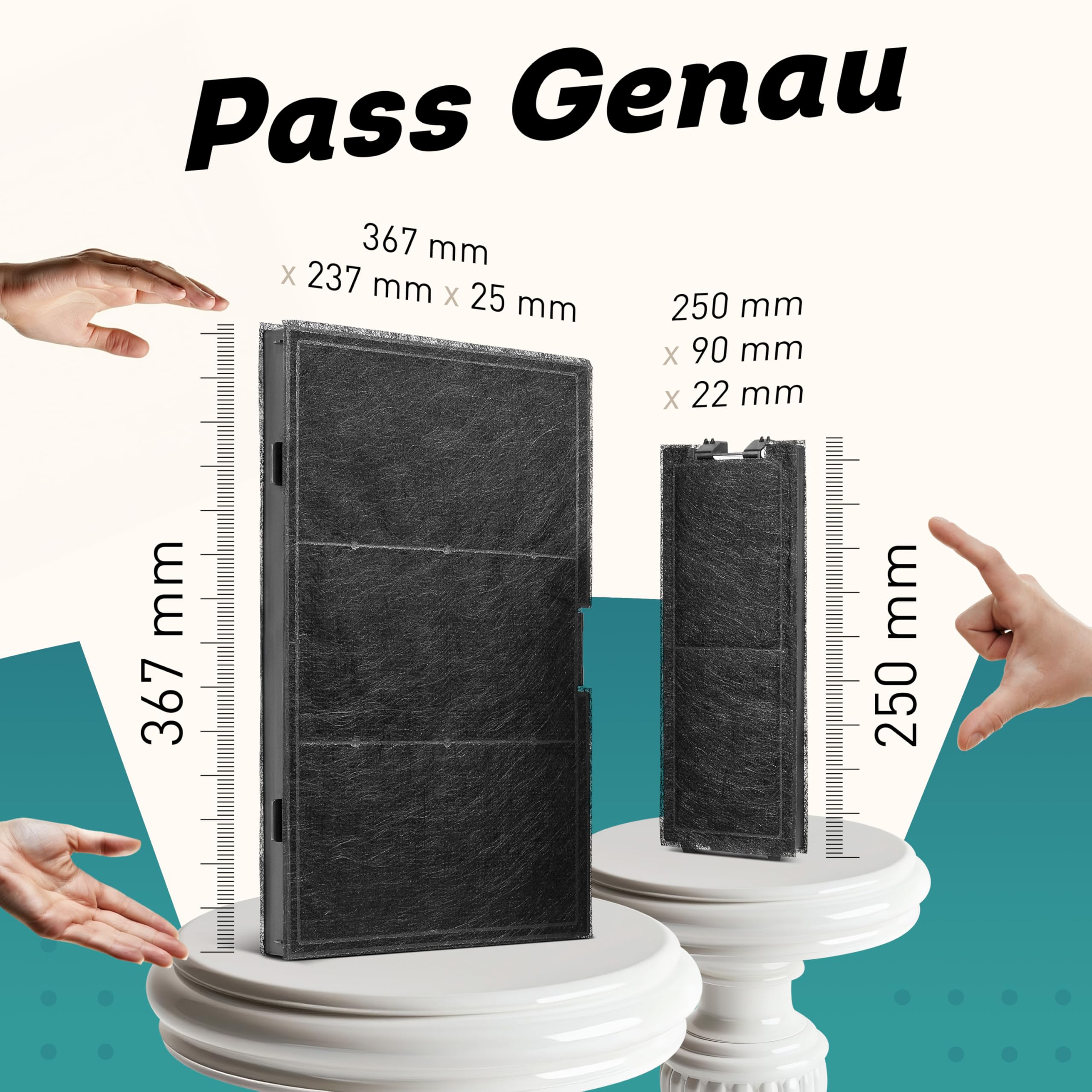Aktivkohlefilter für Siemens LZ10AKA00 / Neff Z51AIA0X0 / Bosch DWZ0AK0A0 / Constructa Gaggenau 17000965 (Set aus 2 Filtern)