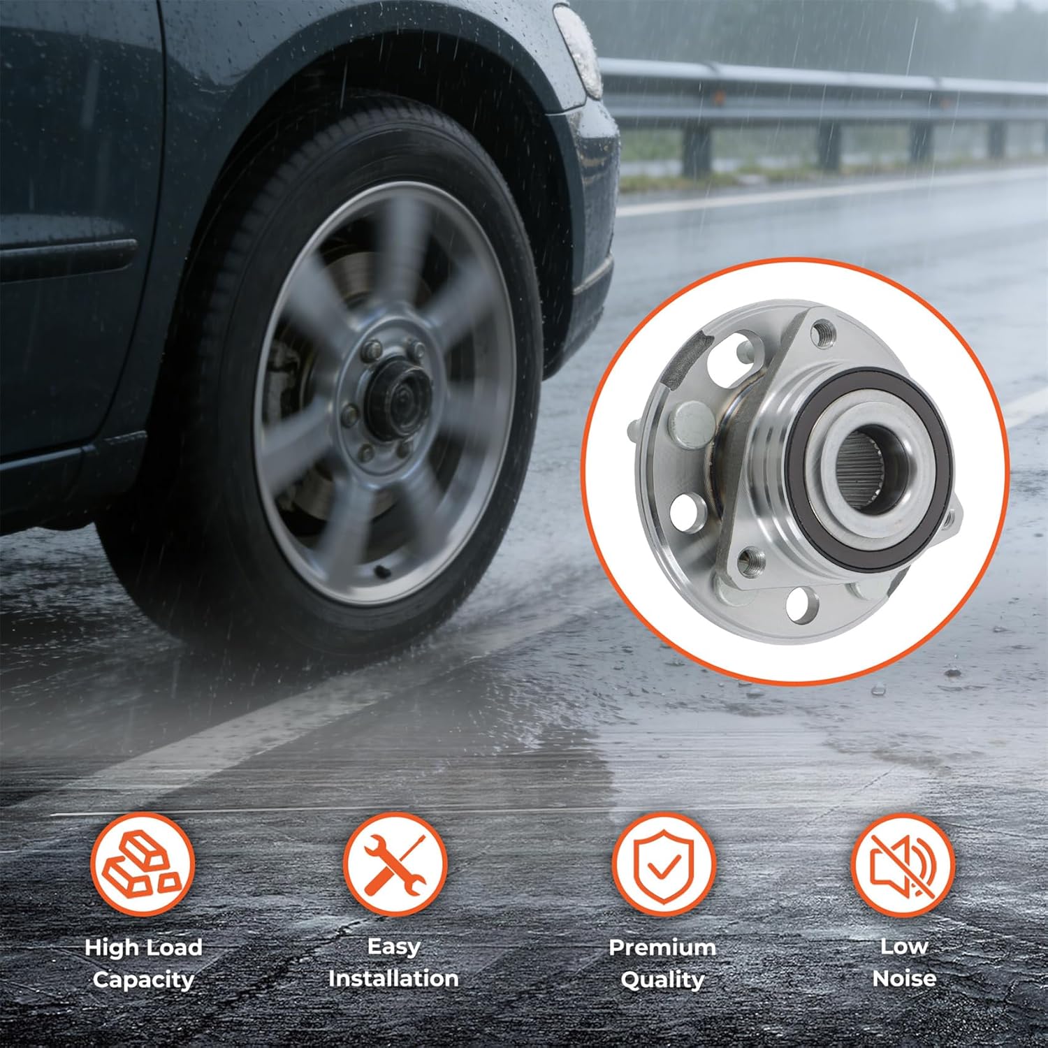 labwork 2Pcs Front Wheel Hub Bearings Replacement for Chevy Equinox Malibu Replacement for GMC Terrain 2010-2017 513288