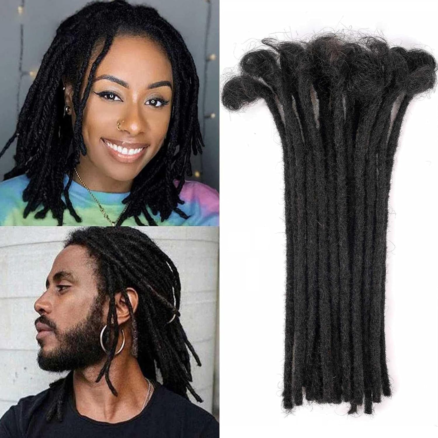 0.6 cm real human hair dreadlock extensions for women 100 human hair material