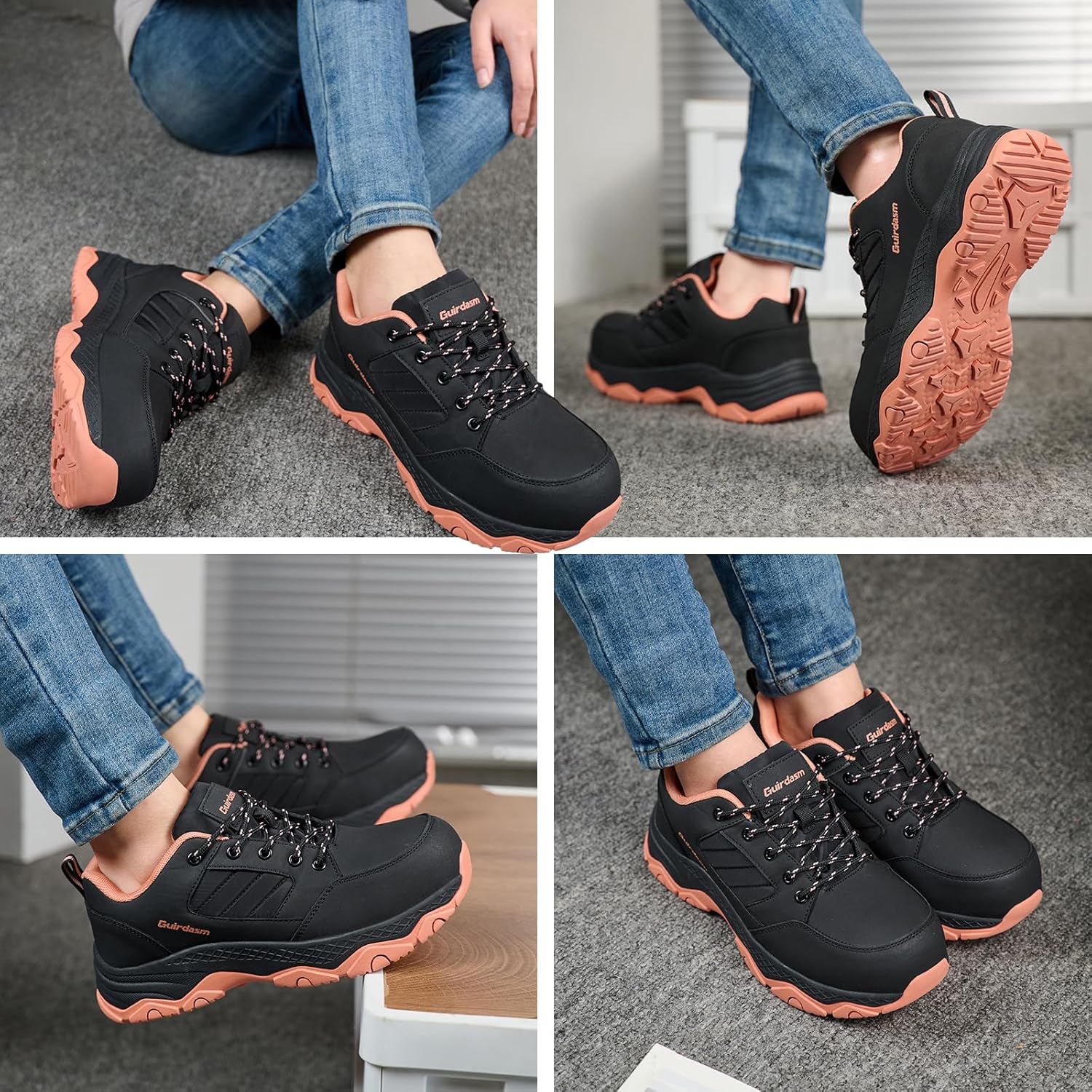 Wide Steel Toe Shoes for Women Waterproof Non Slip Work Shoes Lightweight Slip Resistant Safety Shoes Indestructible Construction Composite Toe Sneakers - Image 2