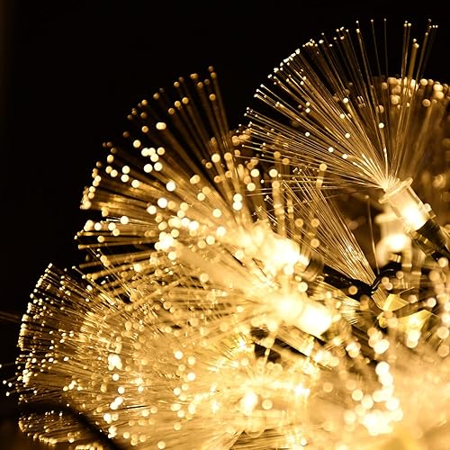 Miniatura 7 de YOLIGHT Luces de Hadas de Fibra Óptica de 33 Pies, 60 Luces LED de Explosión Estelar, Luces de Cadena de Fuegos Artificiales, Alambre Verde, Luces
