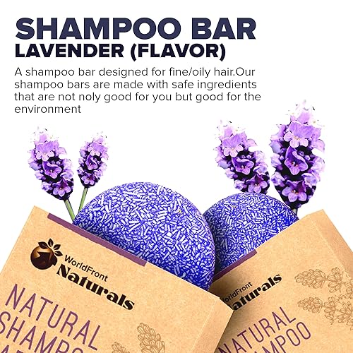 Miniatura 7 de Naturals - Barras de jabón de champú vegano para el cabello, sabor a lavanda, a base de plantas, hechas a mano y orgánicas para una limpieza