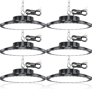 LED Werkstatt Deckenleuchte 100W 10000LM UFO Werkstattlampe 6 Stück | IP65 Wasserdicht Kellerlampe Industrielampe,6500K Kaltweiß Hallenstrahler Garagenlampe LED Strahler für Fabriken Garage Lager
