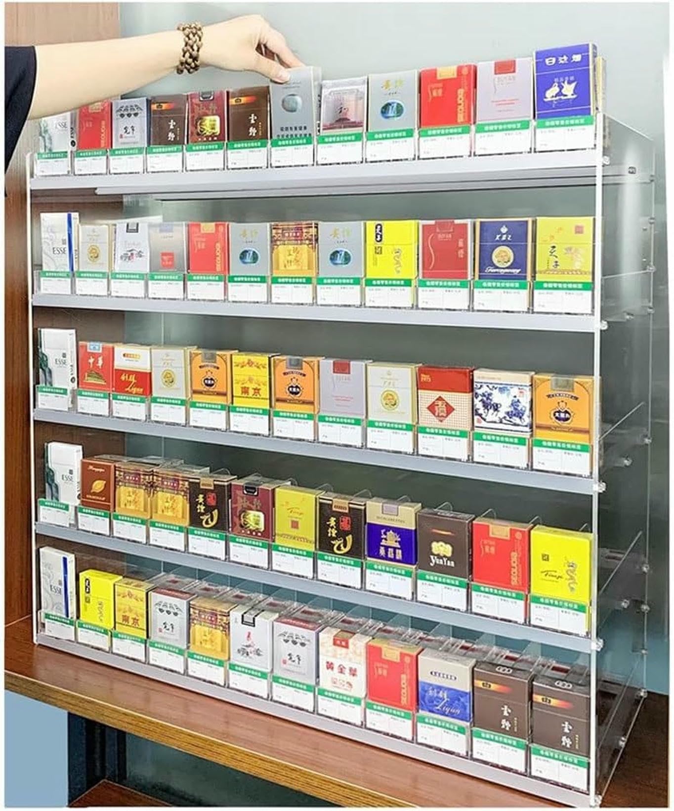 Présentoir à Cigarettes de Vente au Détail Plastique Clair 80cm