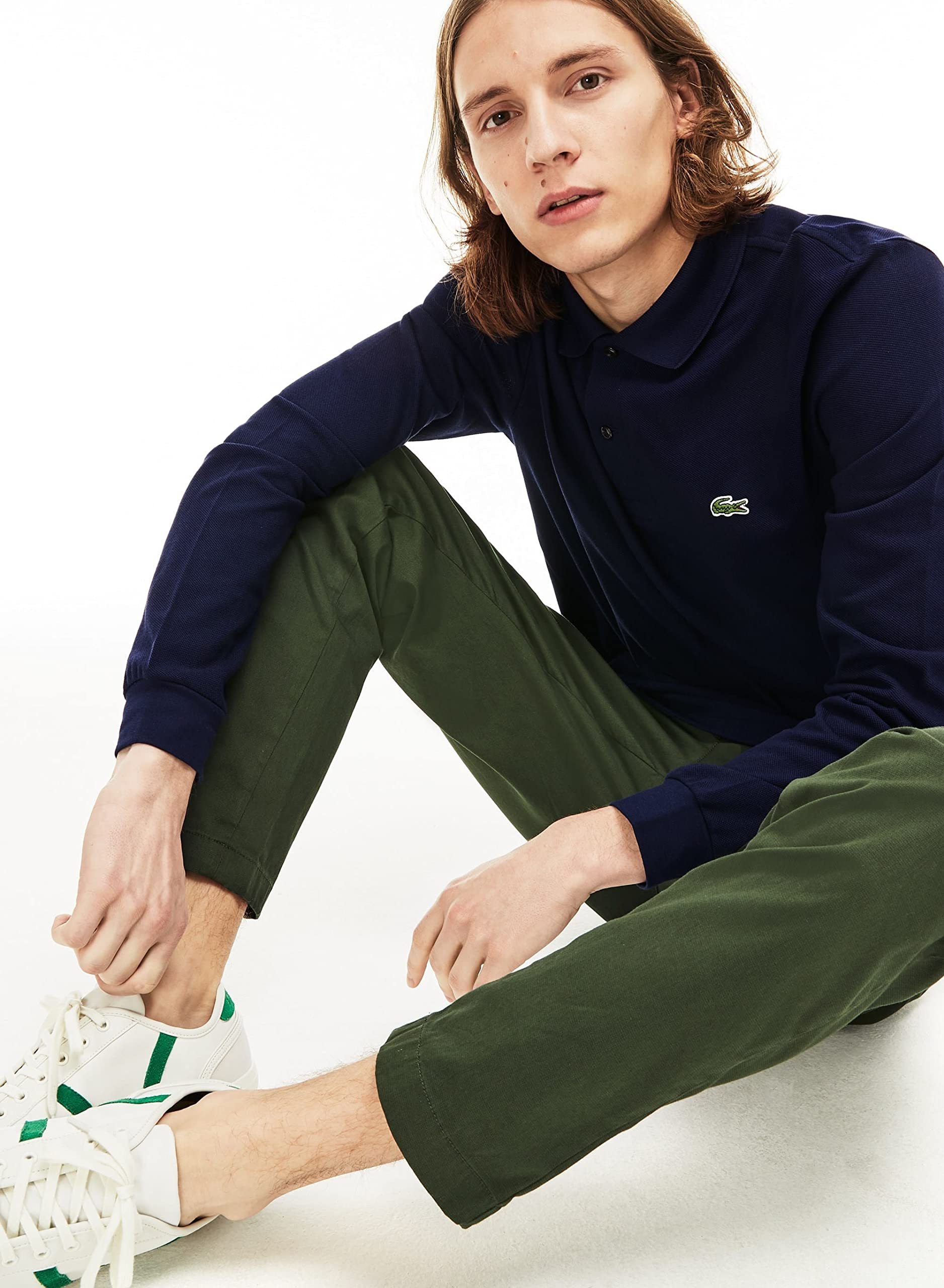 Lacoste Polo Clásico de Piqué de Manga Larga Camisa de Polo Hombre (Pack de 1)