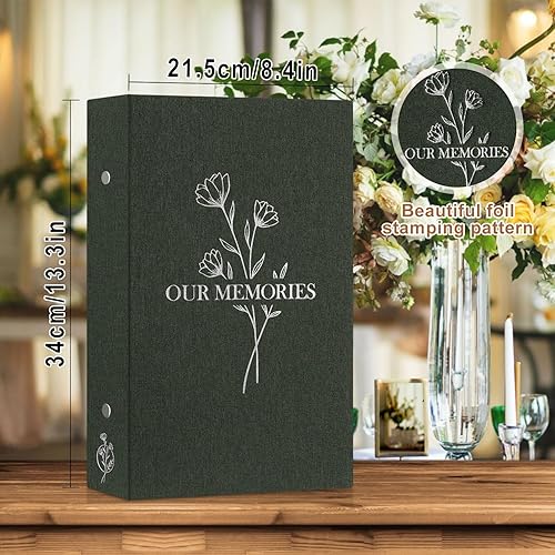 Vista 60 de Lanpn Álbumes de fotos pequeños de 4 x 6 pulgadas, 50 imágenes, paquete de 2 unidades, mini capacidad de lino Our Memories, juego de bolsillos
