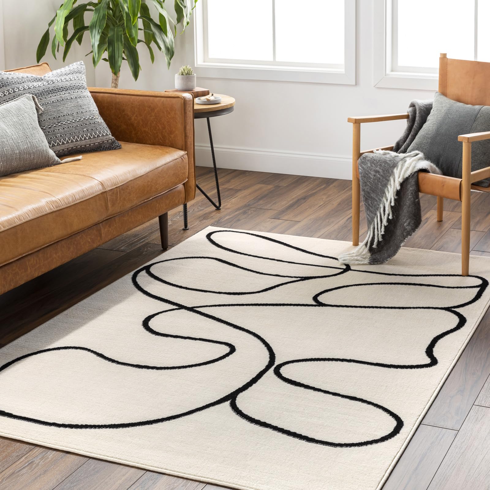 Scandi Modern Beige LYLOU Area Rug - 150 x 213 cm - 100% Polypropylene