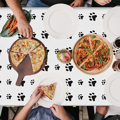 Miniatura 6 de ZAKVOOR Paquete de 4 manteles rectangulares de plástico con estampado de la Patrulla Canina de Cachorros, para suministros de fiesta temática de